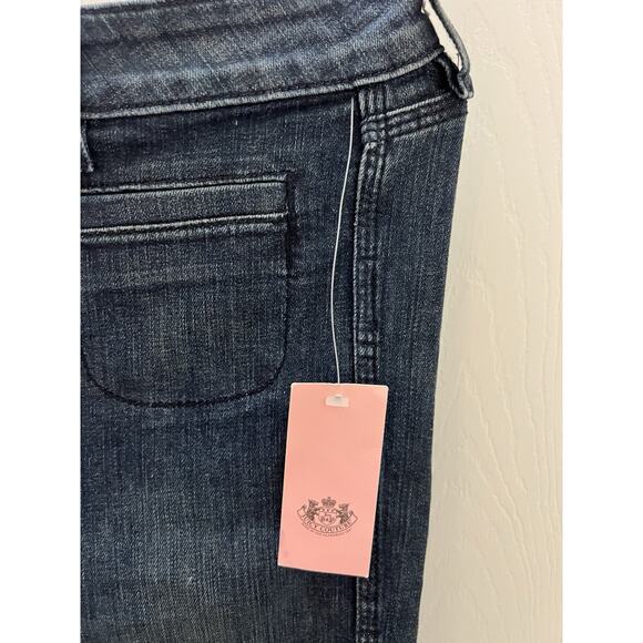 Juicy Couture Flare Leg Jeans Blue Dark Wash, Size 29 Y2K New With Tag NWT $210 - Picture 3 of 14